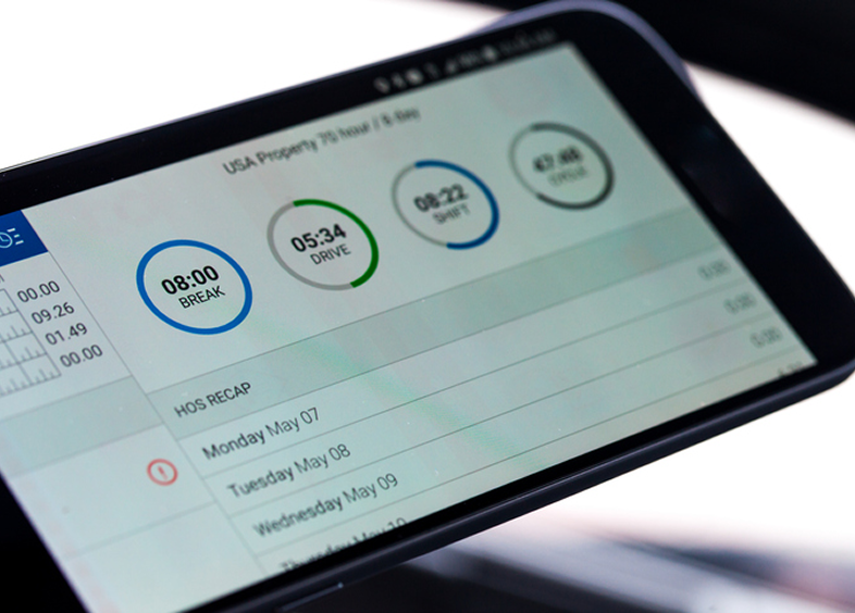 Electronic driver hours tracker display