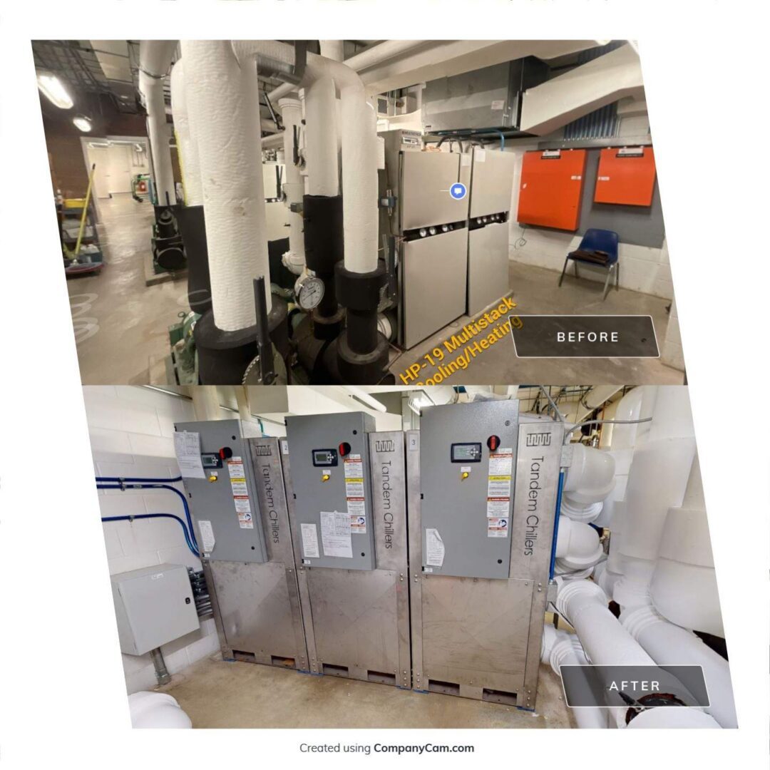 Before and after HVAC system upgrade.